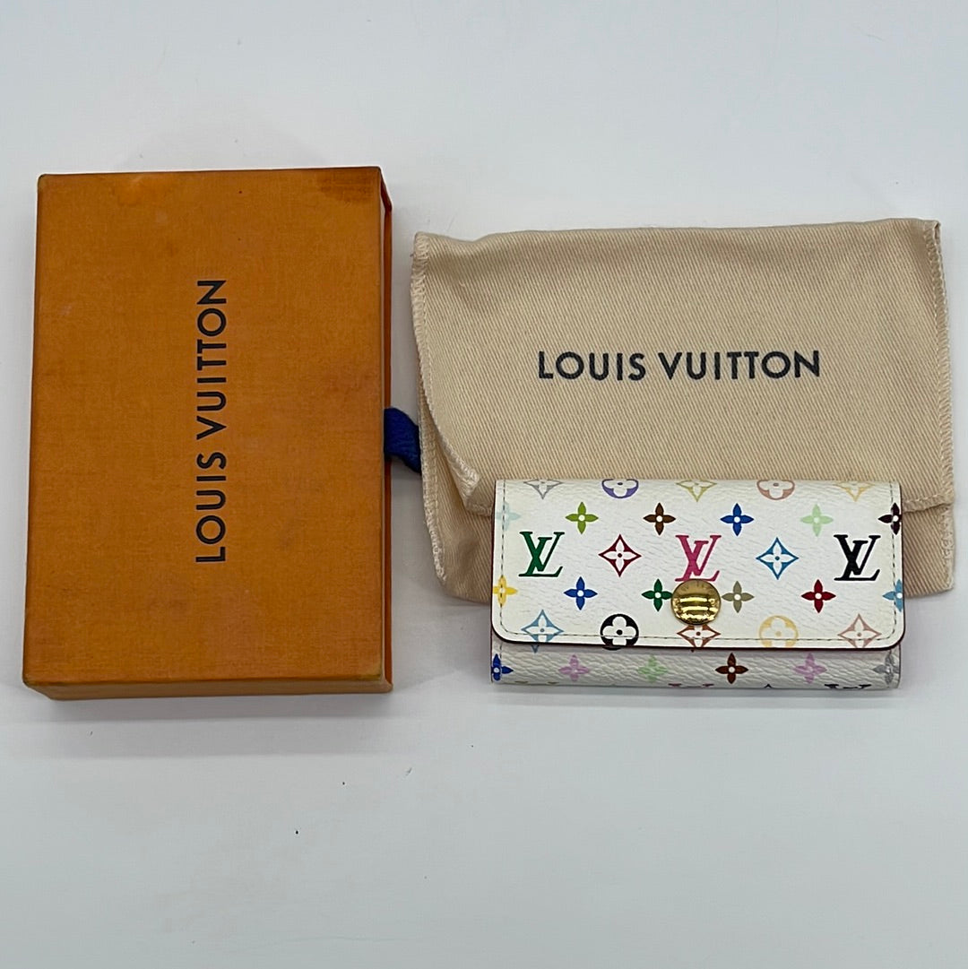 Louis Vuitton black murakami key ring Multiple colors Leather ref.217035 -  Joli Closet
