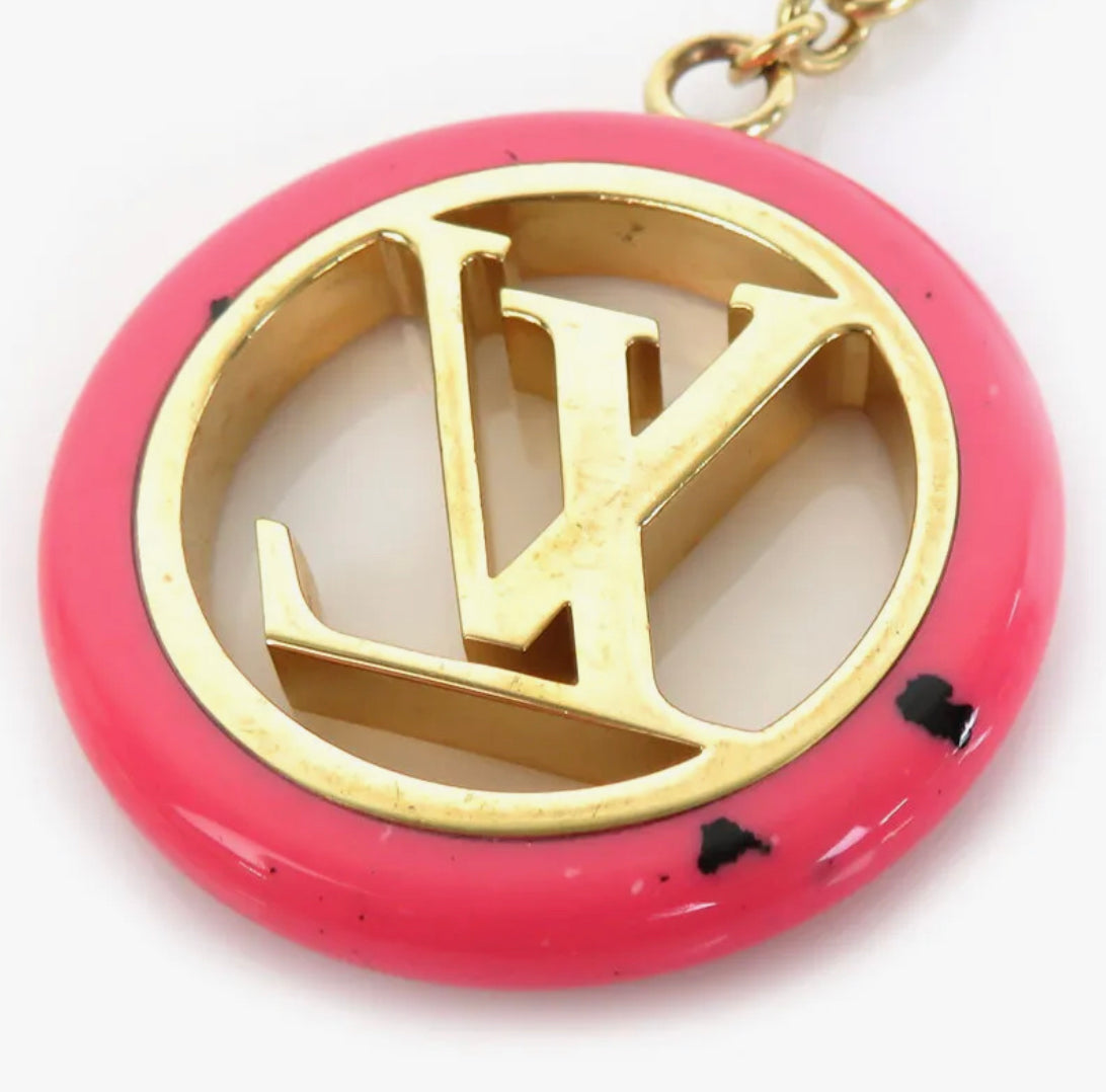 Louis Vuitton Pink Silver Colorline Bag Charm and Key Holder