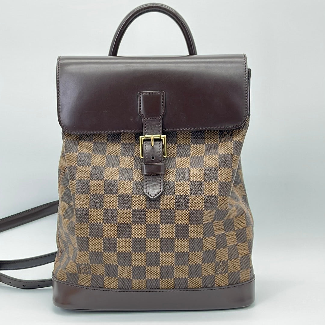 Louis Vuitton Damier Ebene Soho Backpack in Brown