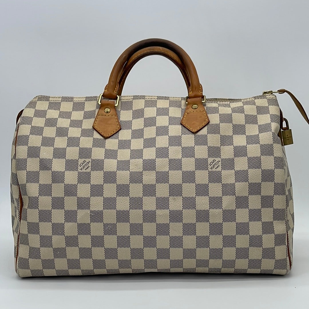 Louis Vuitton Speedy 35 handbag in brown damier canvas and brown