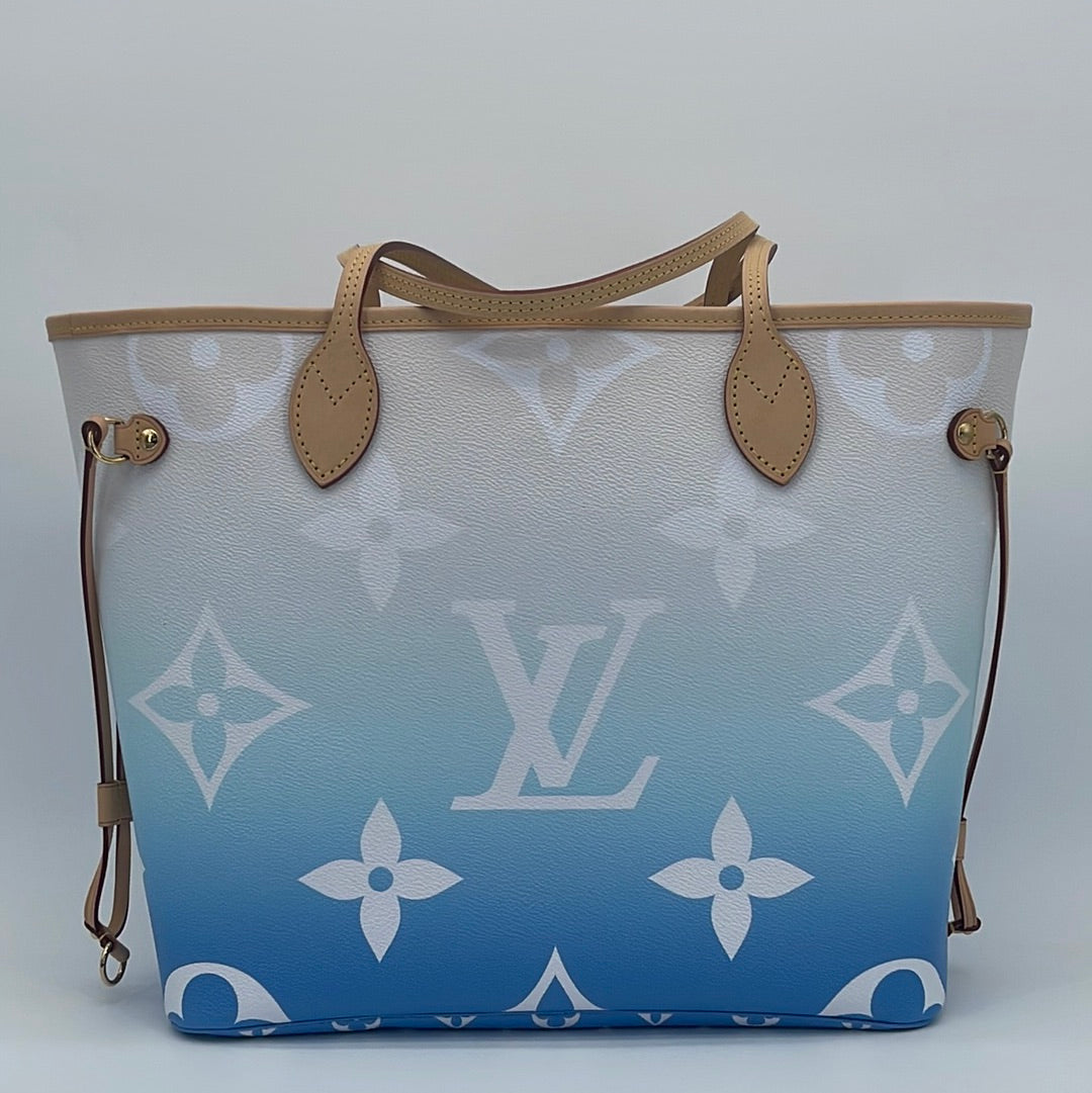 Louis Vuitton Blue Monogram By the Pool Neverfull MM Tote Bag 48lvs423