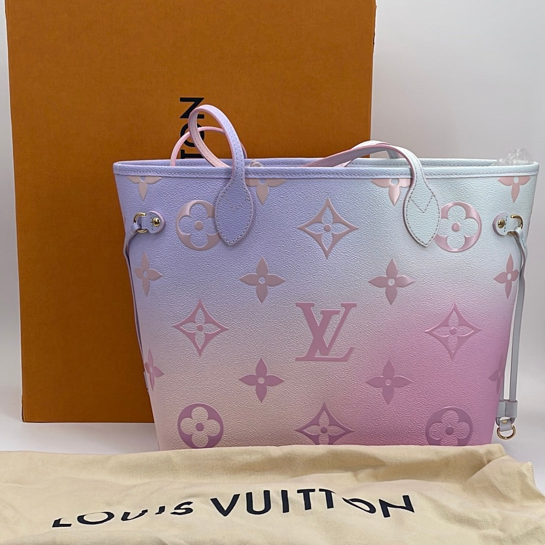 Preloved Limited Edition Louis Vuitton Neverfull mm Sunrise Pastel Tote MH67VXT 083023 Off