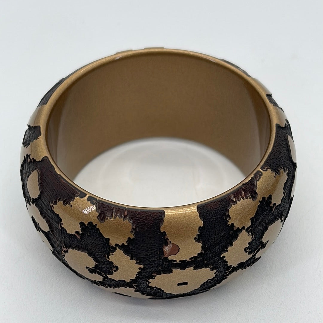 Preloved Louis Vuitton Leopard Monogram Wide Bangle Bracelet 043024 H