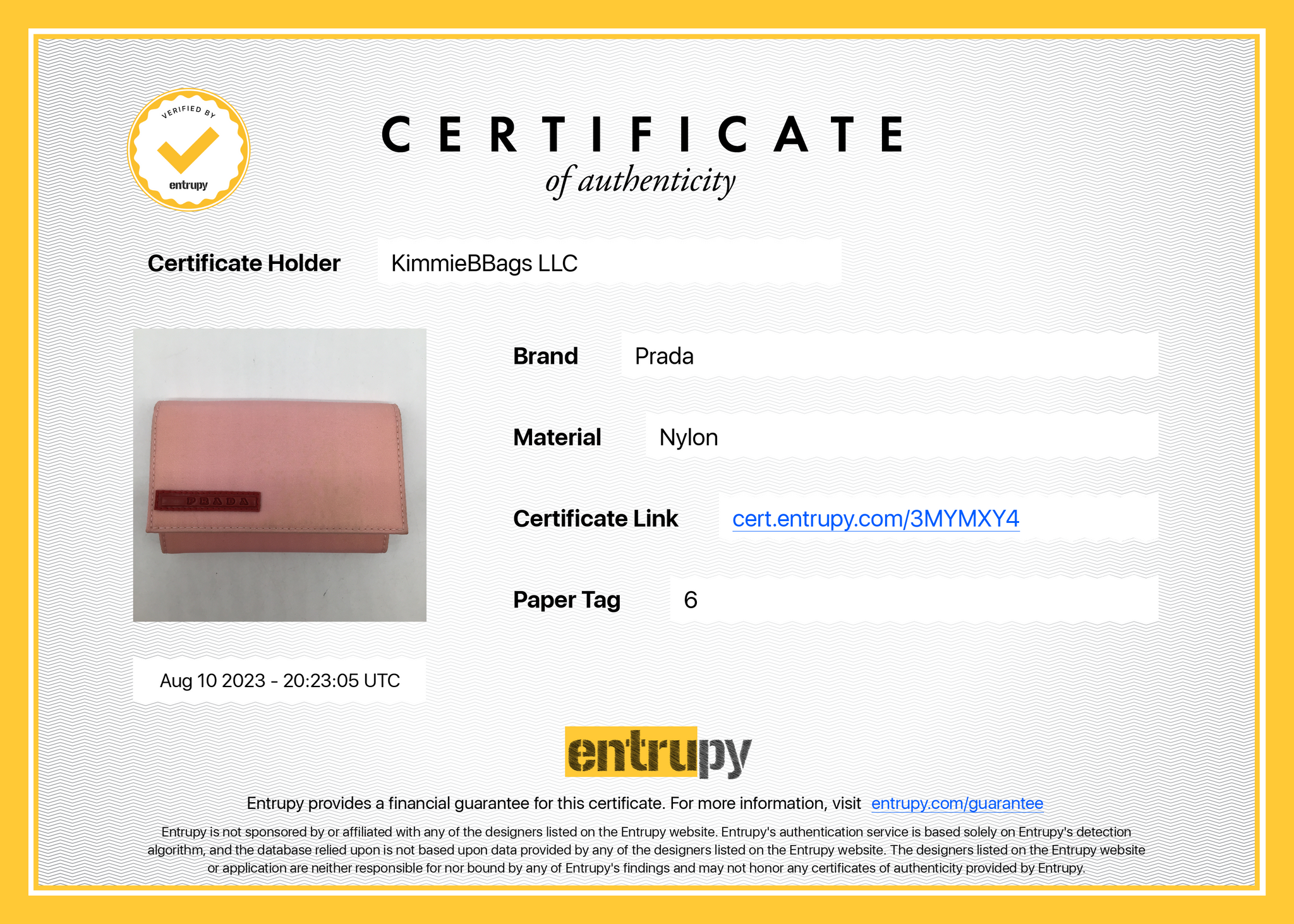 Preloved PRADA Pink Nylon 6 Ring Key Case 6 091823