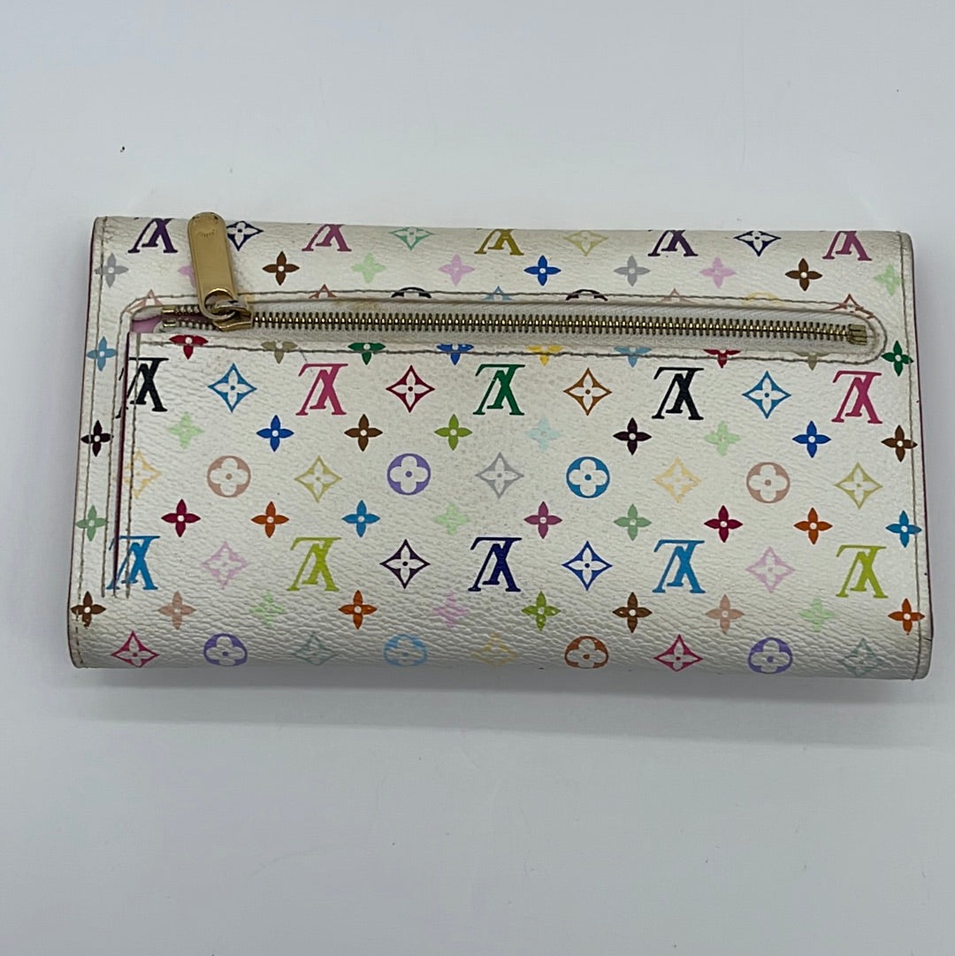 PRELOVED Louis Vuitton White Multicolor Eugenie Long Flap Wallet