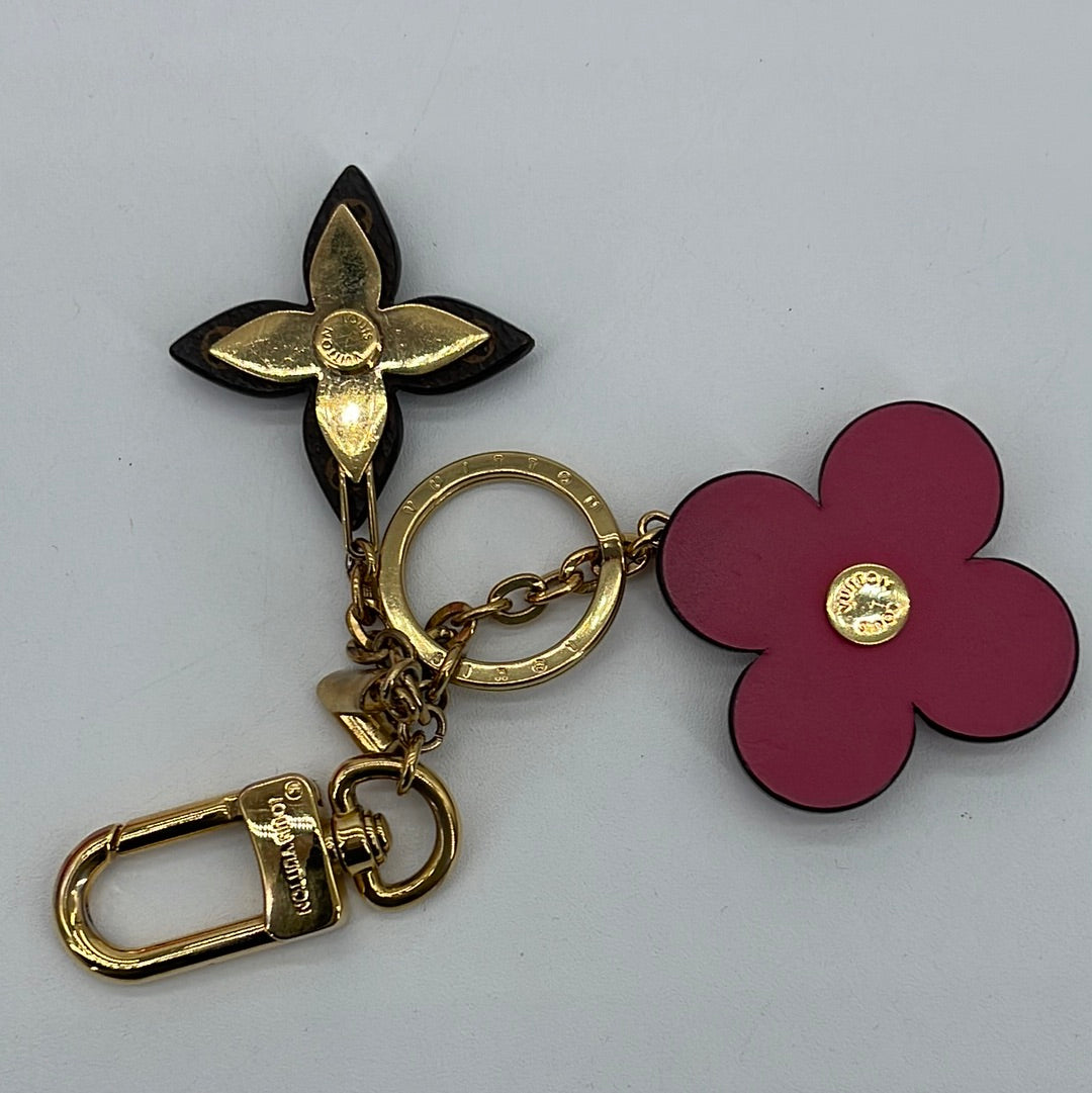 Louis Vuitton Preppy Flowers Bag Charm and Key Holder, Gold, One Size
