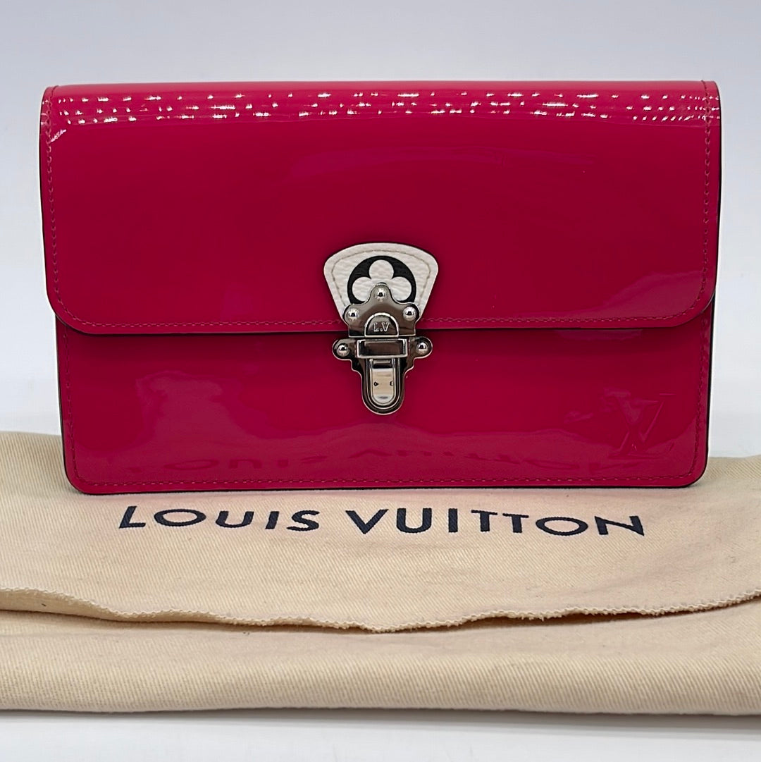 Louis Vuitton Cherrywood Chain Wallet Vernis With