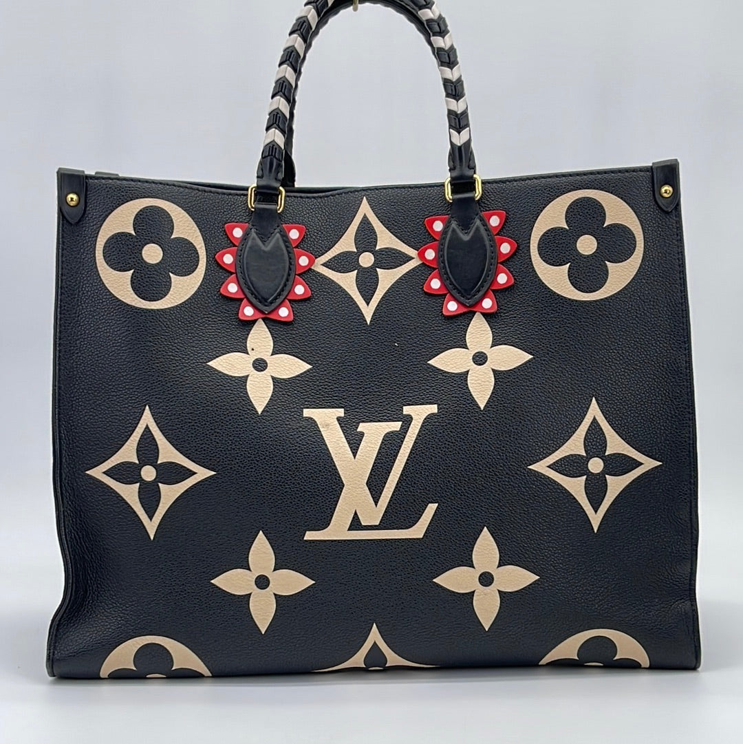 Preloved Louis Vuitton Limited Edition Red and Black Crafty Giant Monogram OnTheGo GM Tote FN2250 091323