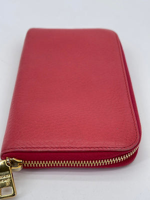 Preloved Prada Coral Leather Long Zip Around Wallet M8DTQVQ (K) 021424