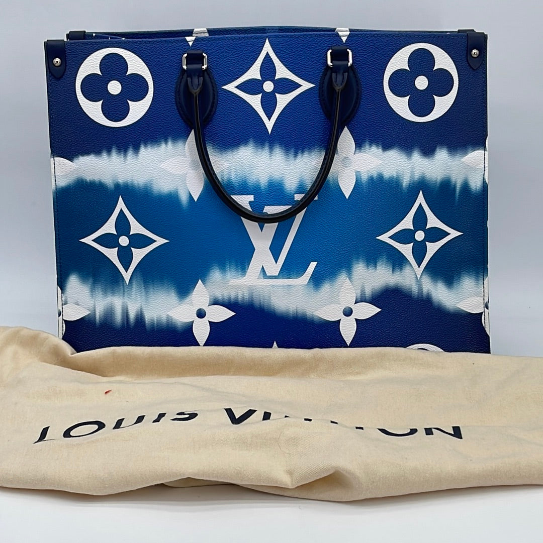 Preloved Limited Edition Louis Vuitton Blue Escale Giant Monogram GM Onthego Tote Fl2220 090123