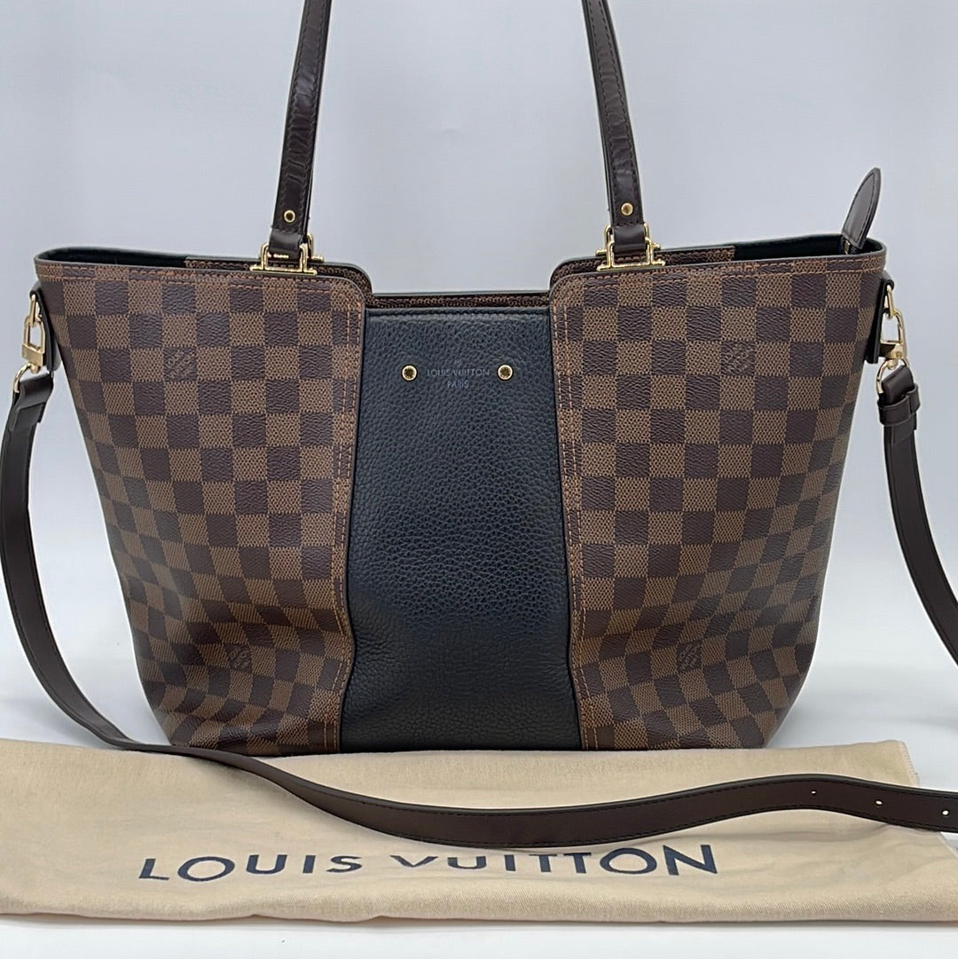 Louis Vuitton Brooklyn MM Damier Ebene Canvas Leather Shoulder Bag Handbag  Purse