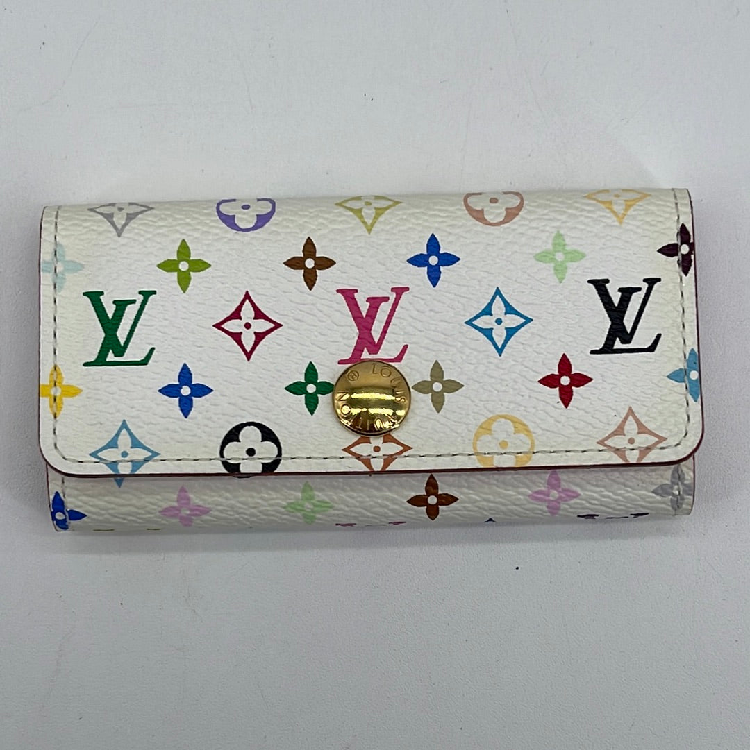 Authentic Louis Vuitton LV Murakami Multicolor Key Holder / Cles Pouch