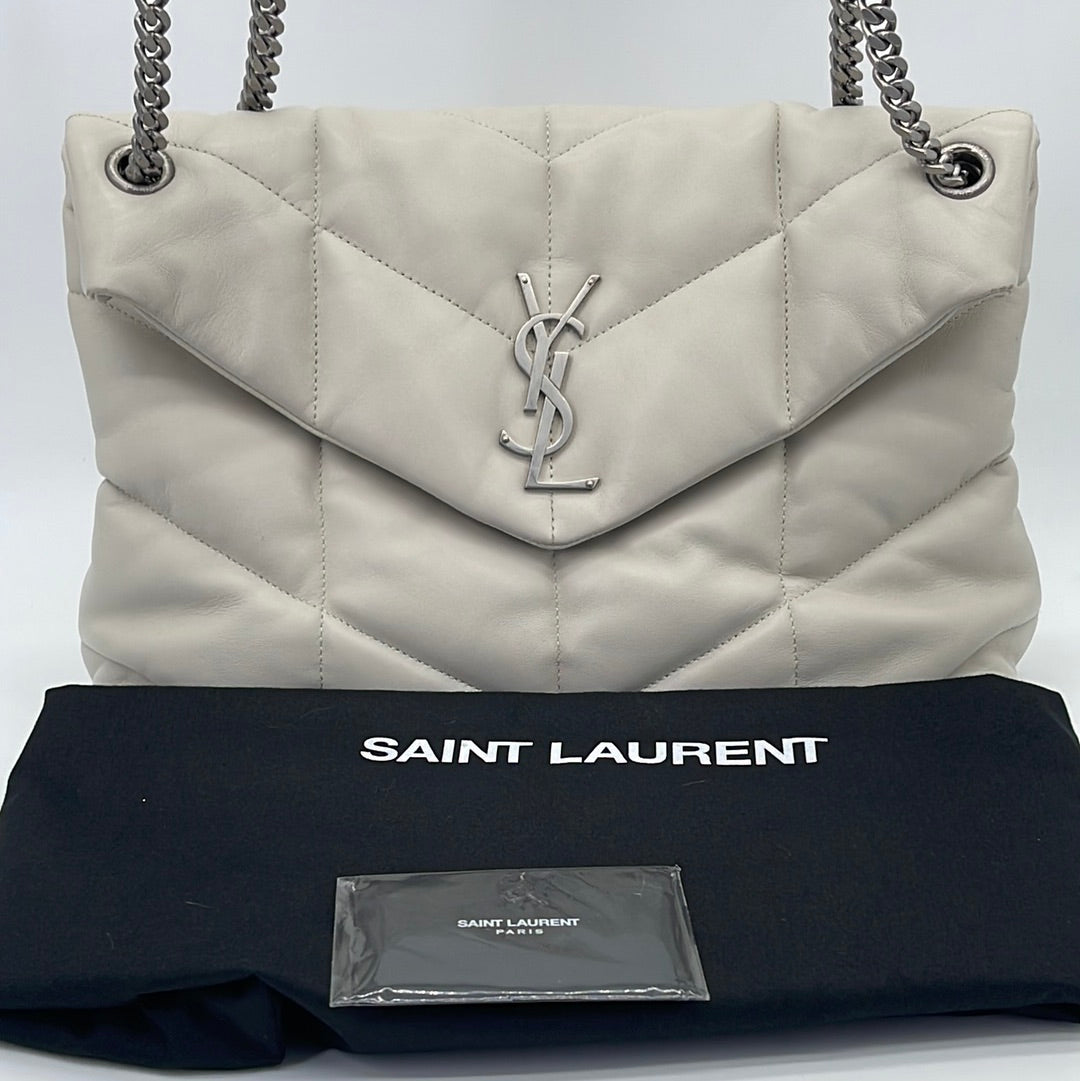 Saint Laurent Cream white/gold medium Loulou bag