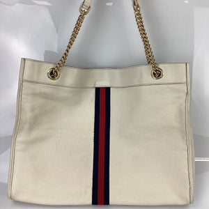 PRELOVED Gucci Rajah Large Cream Leather Chain Tote CBH2X48 050124 B