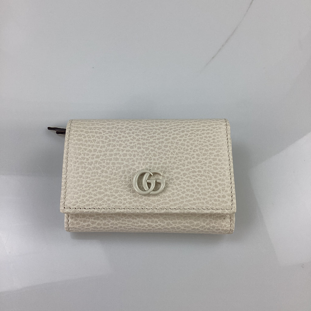 Preloved Gucci White Leather Marmont Compact Wallet YDQ3T9V 042624 B