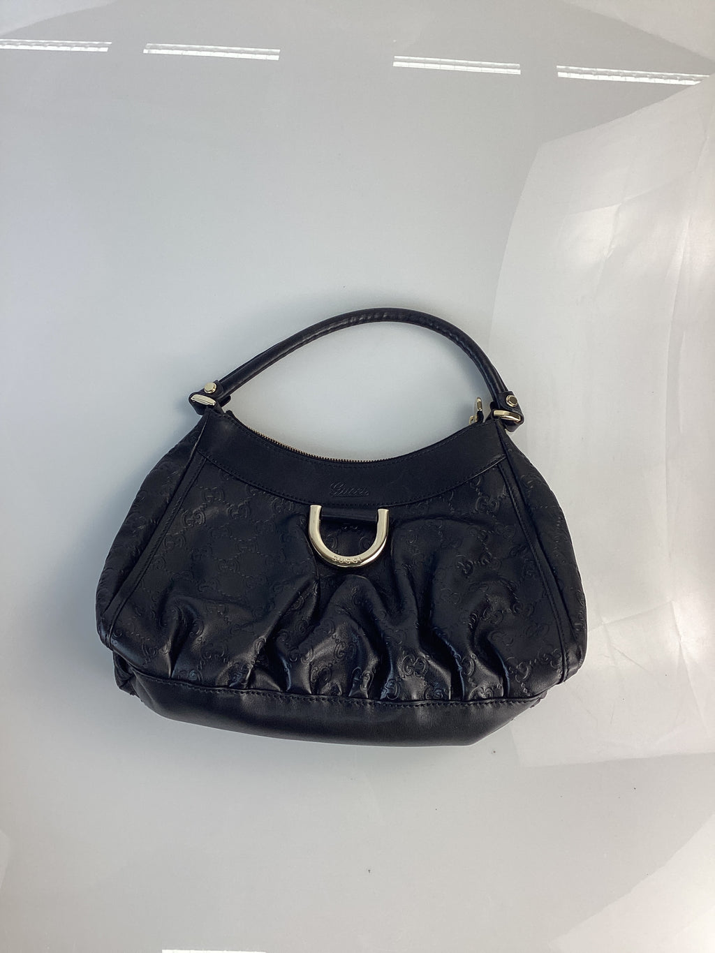 PRELOVED Guccii Black Guccisima Leather Abbey D-Ring Shoulder Bag CW89M6H 041524 B