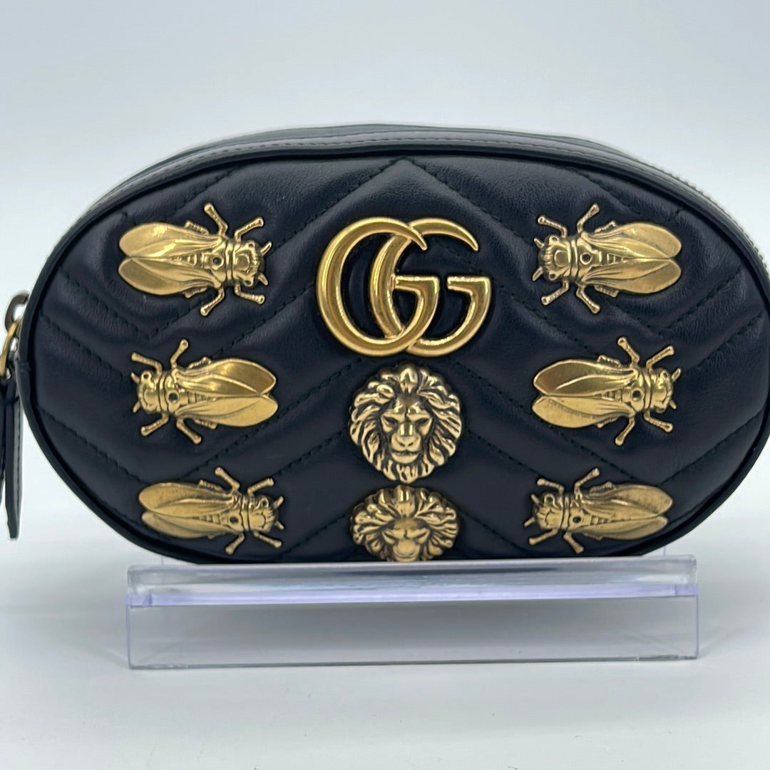 Shop authentic Gucci Marmont Matelassé Leather Belt Bag at revogue