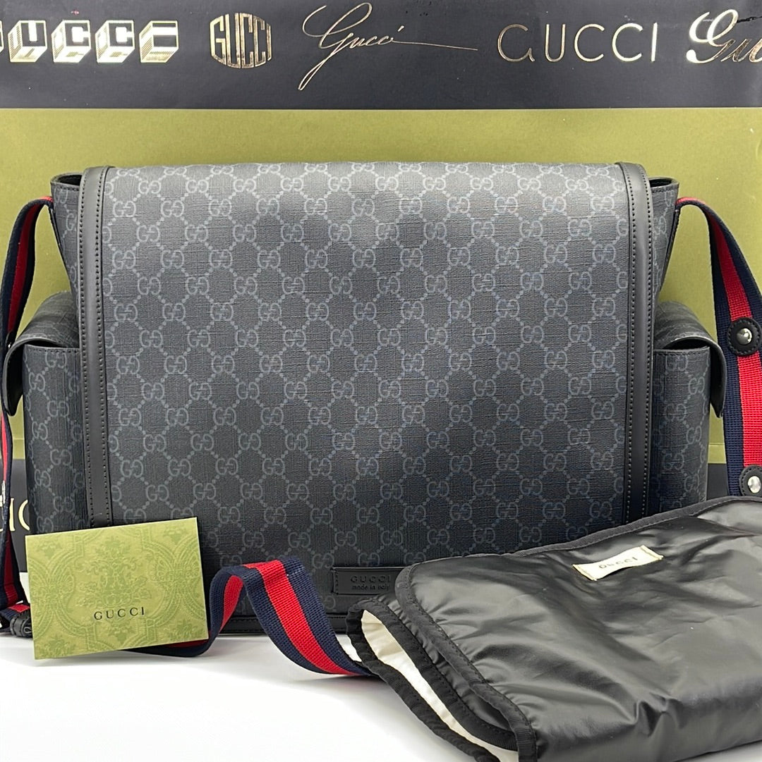 Gucci Travel Guccissima-Print Diaper Bag w/ Changing Pad