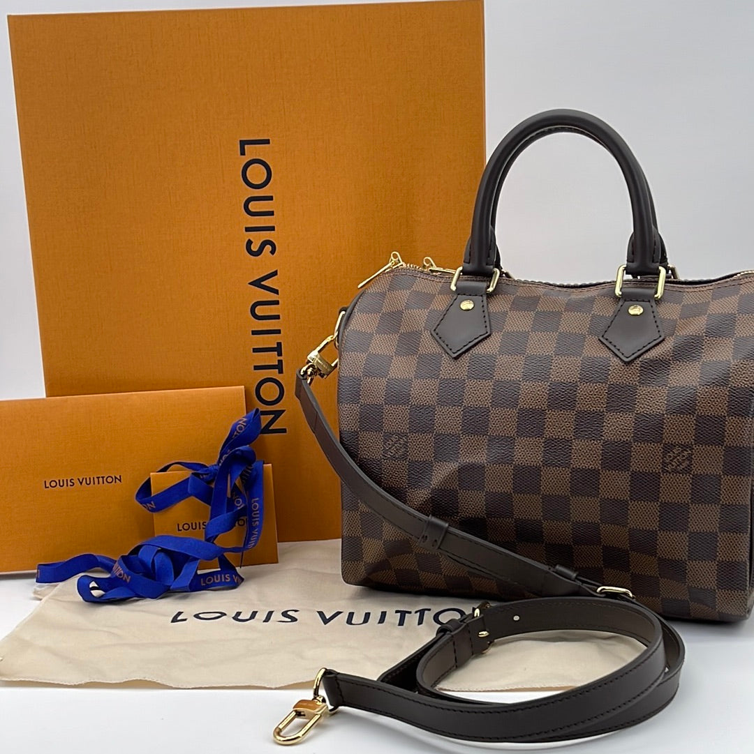 PRELOVED Louis Vuitton Speedy 25 Damier Ebene Bandolier Bag