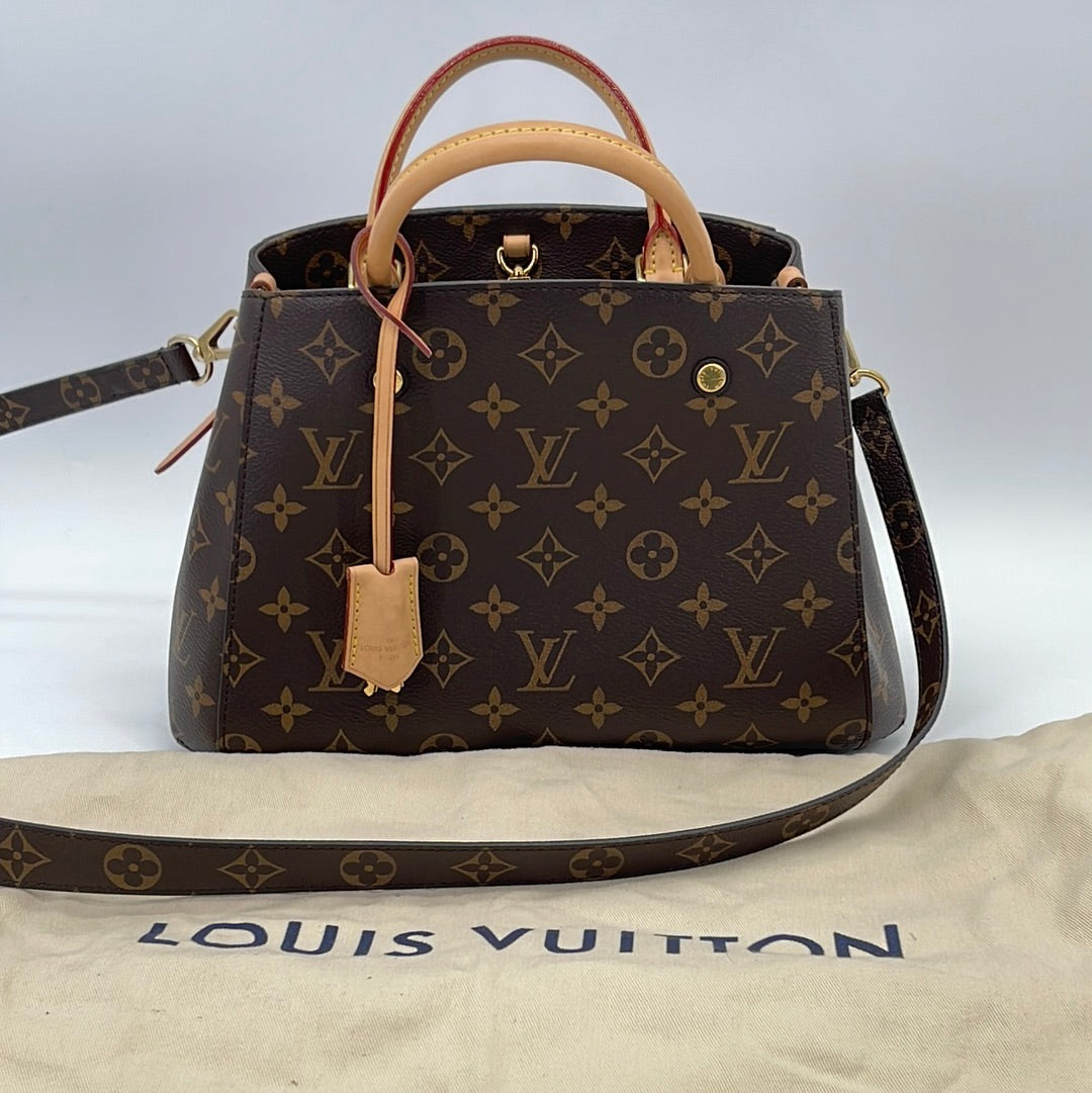 Preloved Louis Vuitton Montaigne BB Monogram Bag with Crossbody Strap  XJ4WG83 072423
