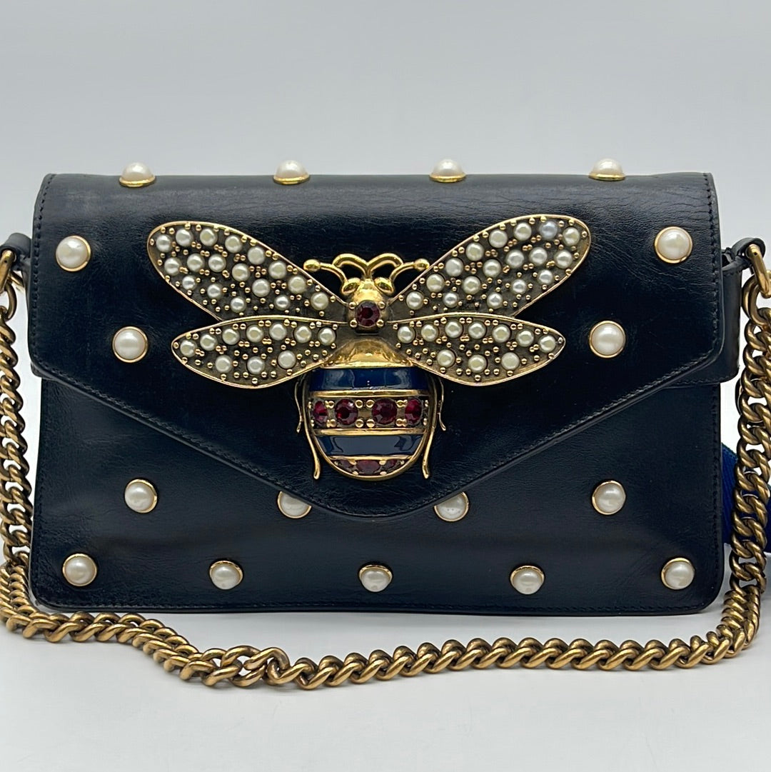 Gucci Broadway Metallic Bee Shoulder Bag