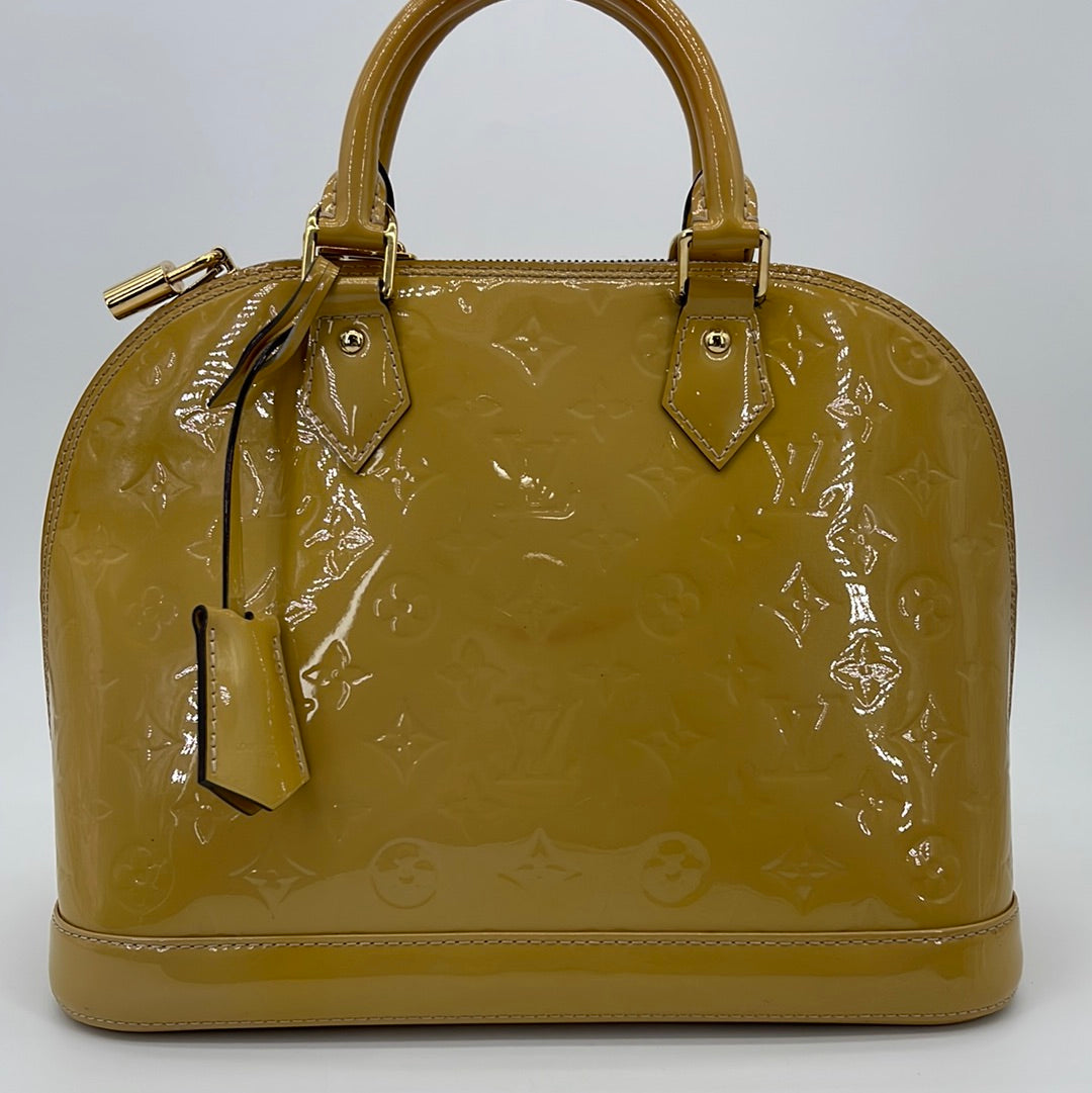 Louis Vuitton Vernis Alma PM Passion Yellow Monogram Hand Bag For Sale at  1stDibs  louis vuitton yellow monogram bag, louis vuitton vernis yellow bag,  louis vuitton alma pm damier
