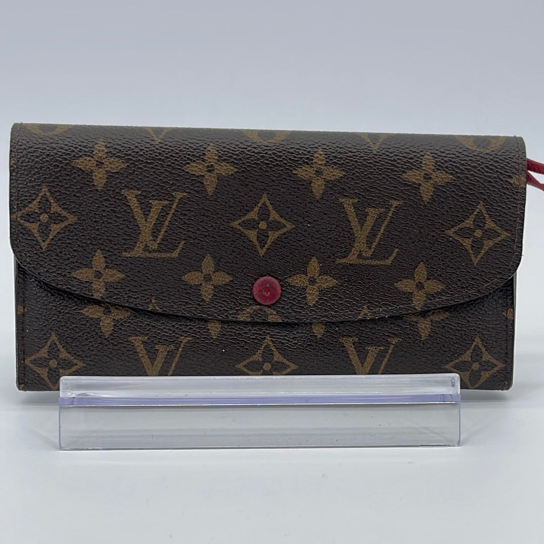 Preloved Louis Vuitton Monogram Emilie Wallet with Red Interior CA0110  061223