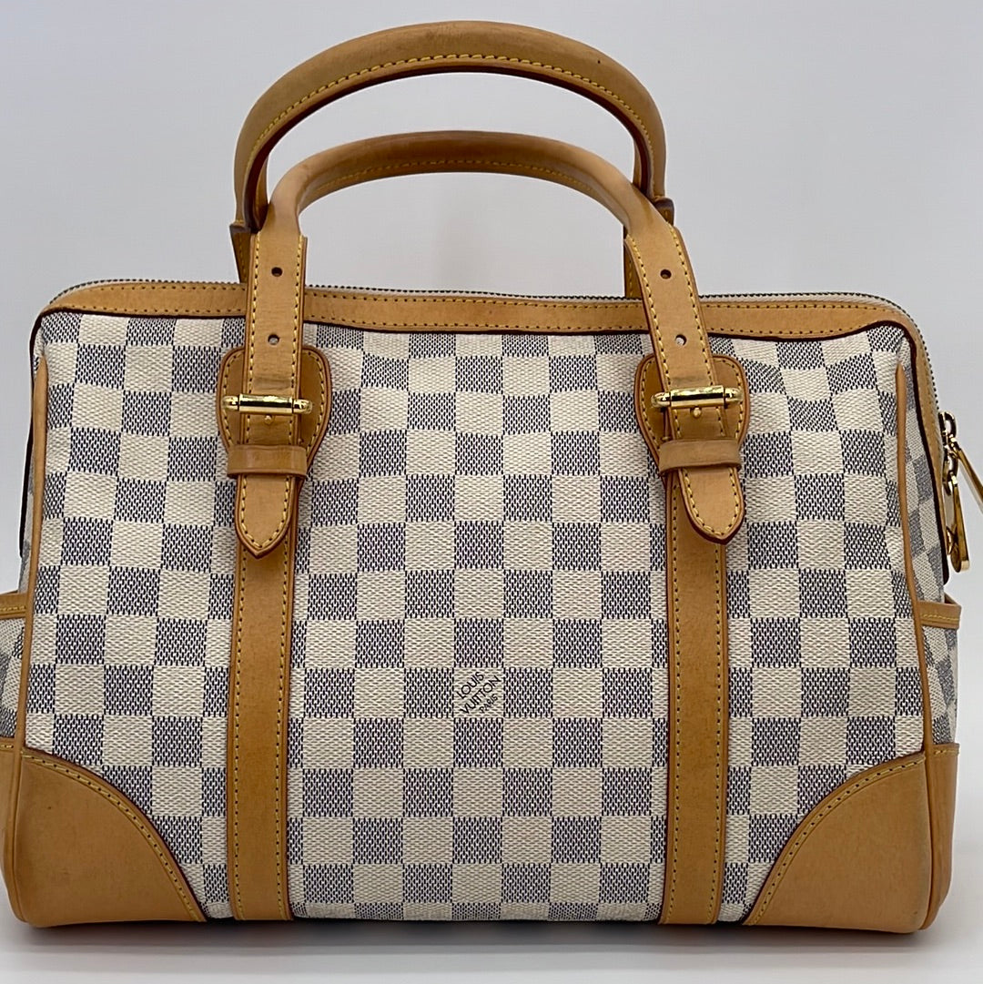 Louis Vuitton, Bags, Authentic Louis Vuitton Damier Azur Berkeley Boston  Hand Bag