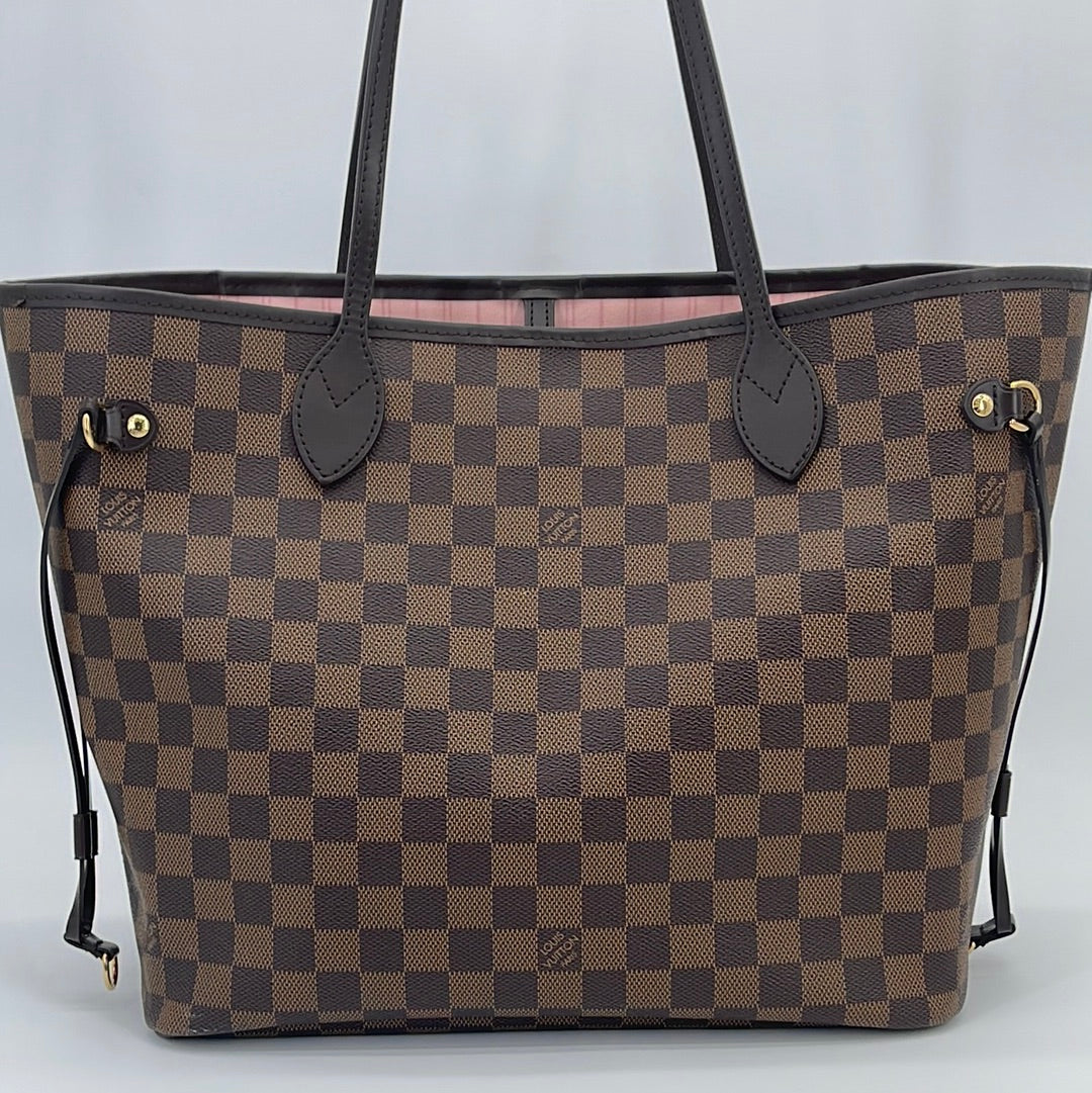 Preloved Louis Vuitton Damier Azur Neverfull mm Tote Bag with Pink Interior SD4260 081123 Off