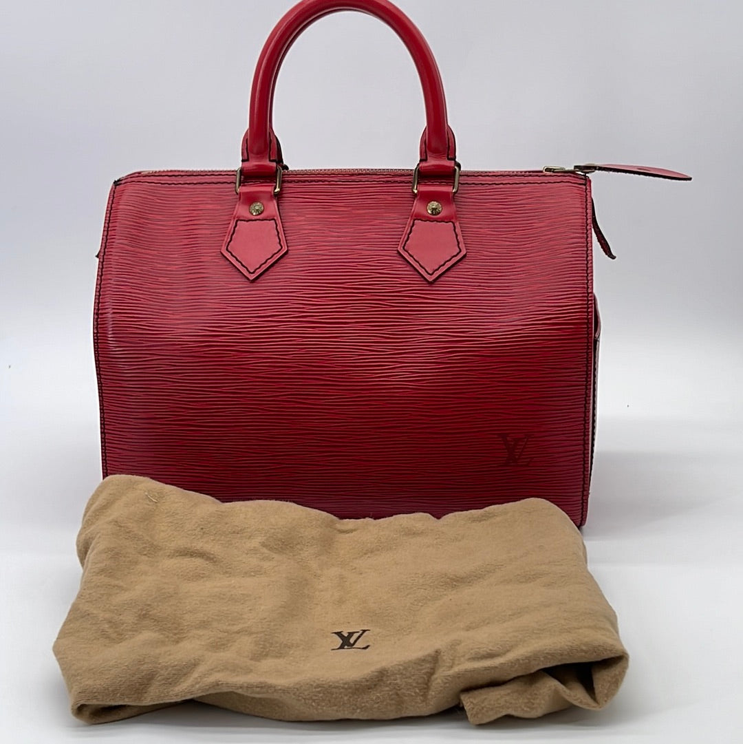 Preloved Louis Vuitton Red Epi Speedy 30 Bag VI0961 062823 $120 OFF LIVE  SHOW