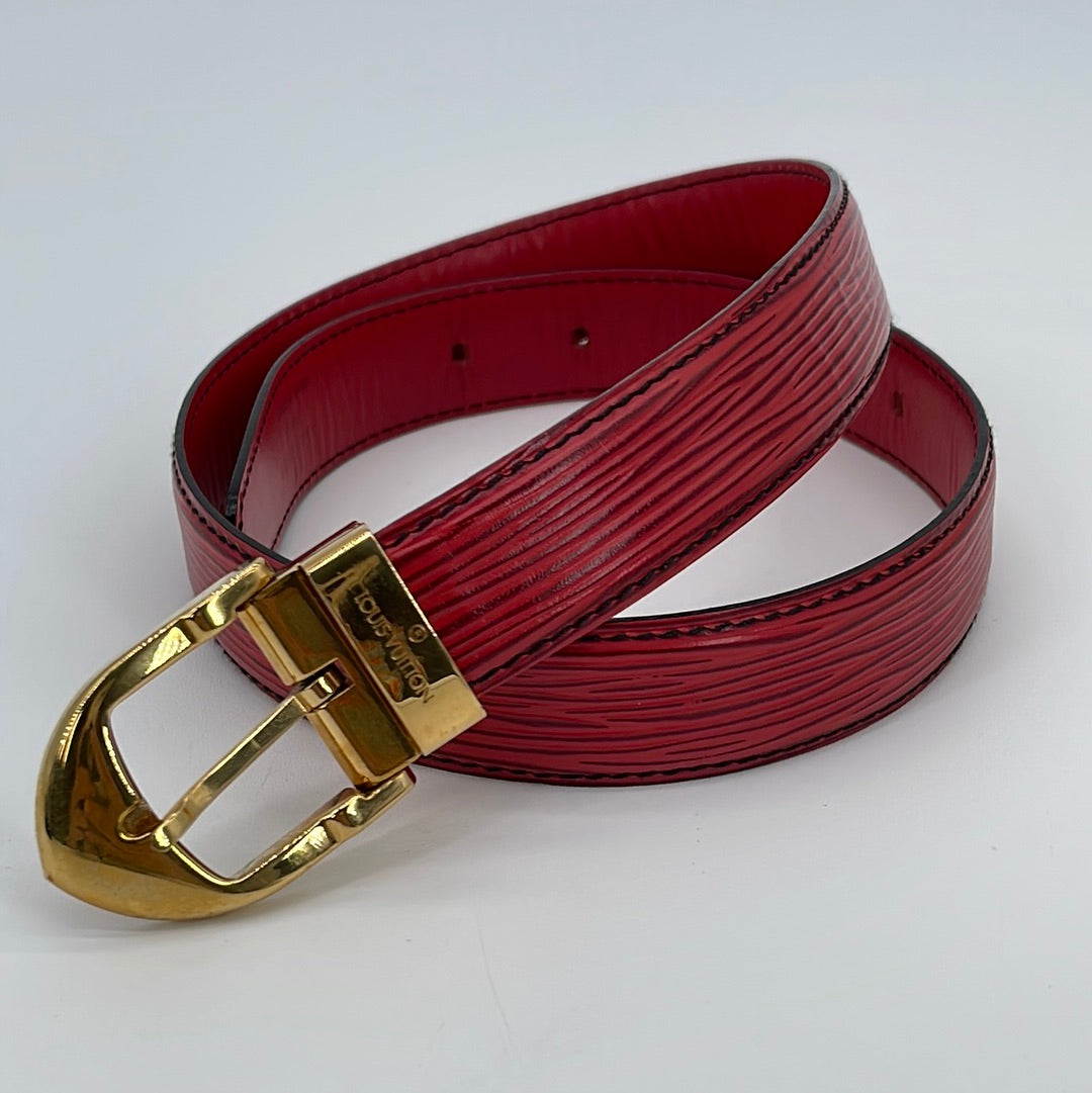 PRELOVED Louis Vuitton Red Epi Leather Belt 420 050223  display picture 1