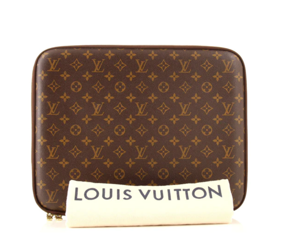 Louis Vuitton Laptop Sleeve Monogram 13 Inch Laptop Sleeve Dark brown  Leather ref.739292 - Joli Closet
