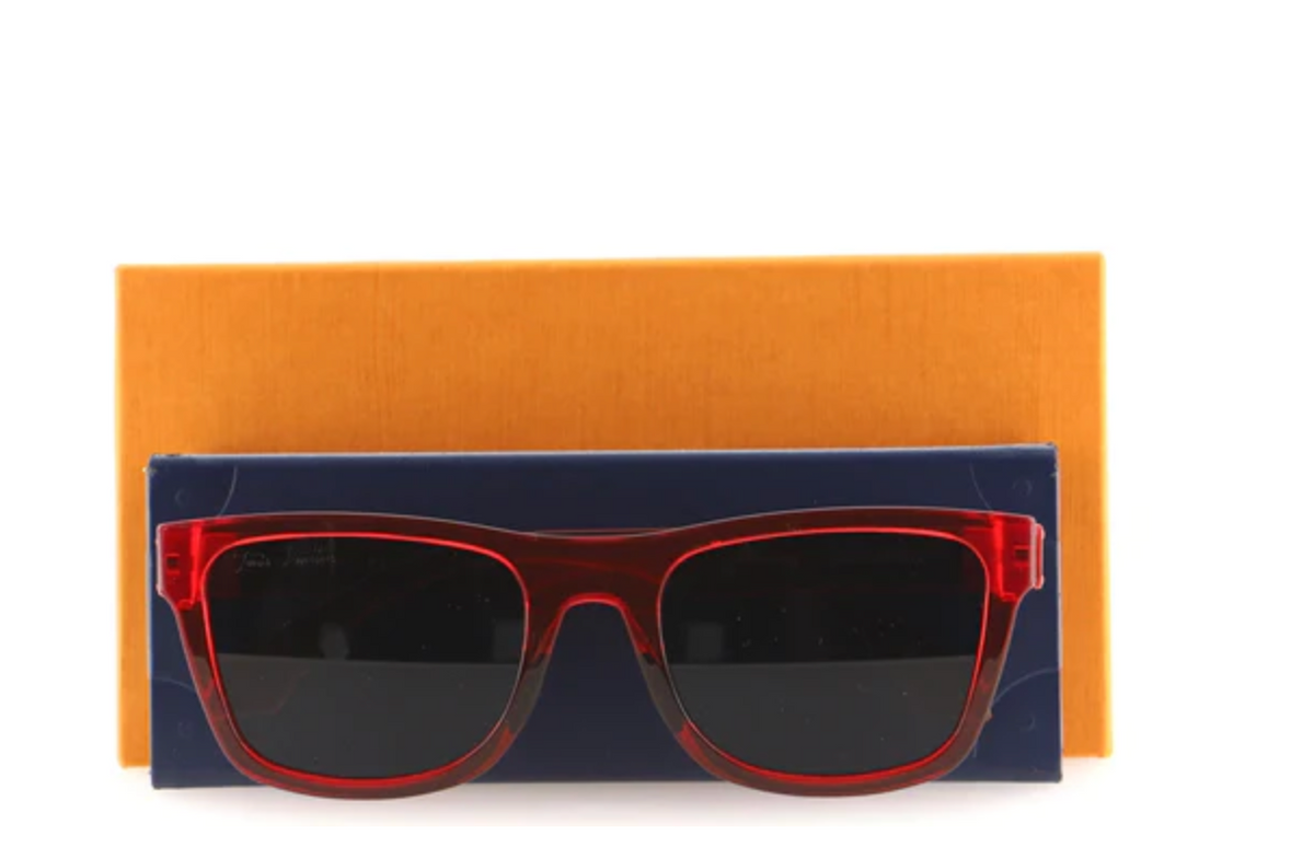 Red Lv Sunglasses Preloved Louis Vuitton Acetate Red Rainbow