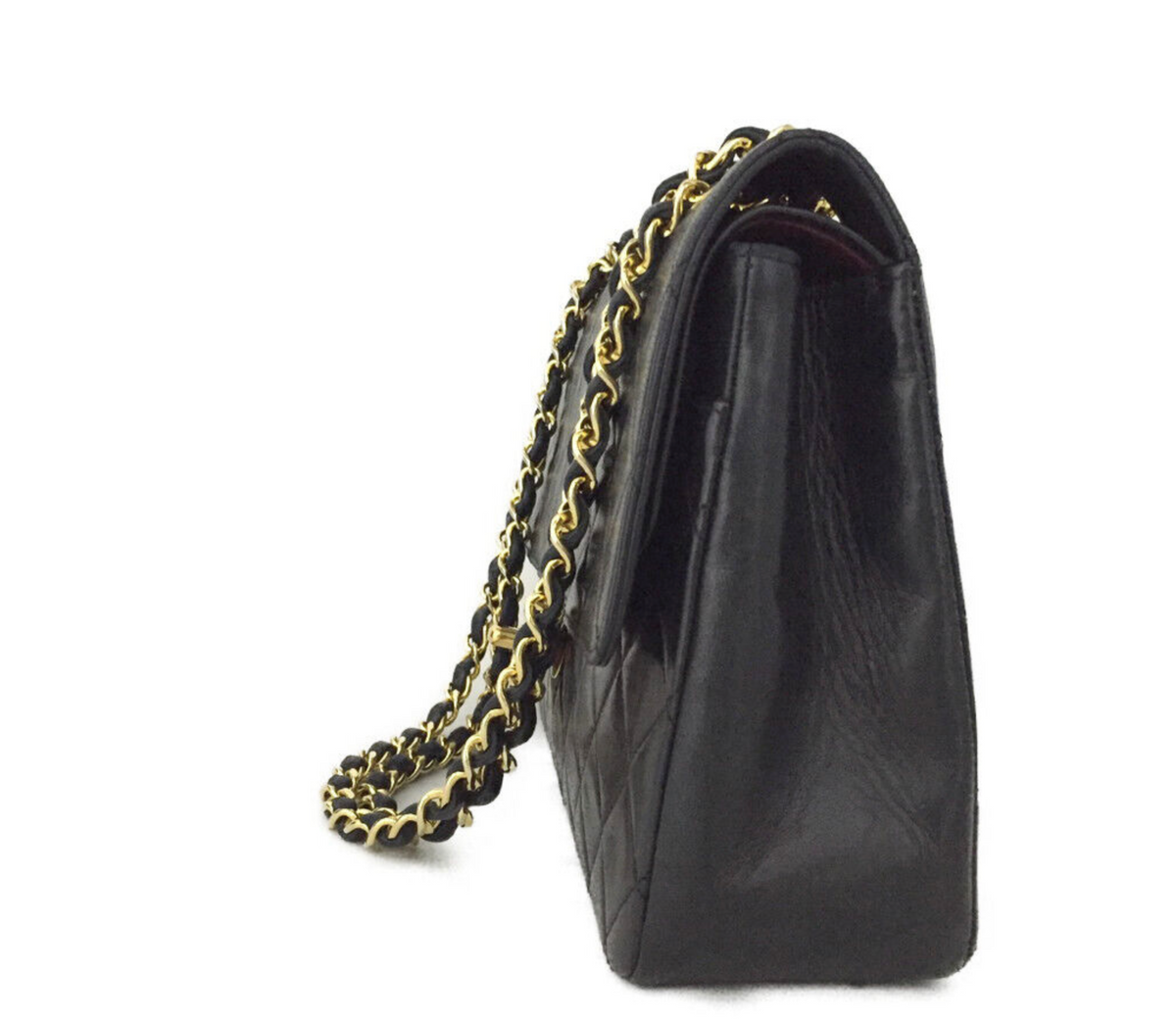 CHANEL バッグ Vintage CHANEL Double Flap 27 Quilted CC Logo Black Lambskin