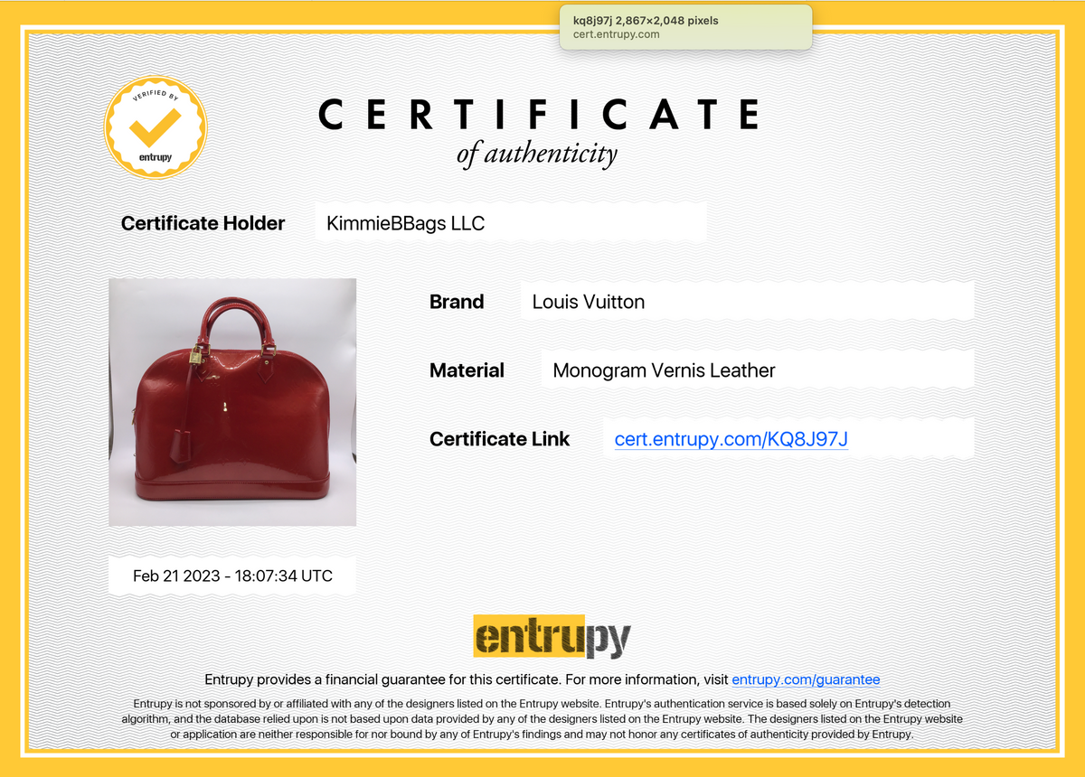 PRELOVED LOUIS VUITTON Amarante Vernis Monogram Alma GM Bag MI3099 062 –  KimmieBBags LLC