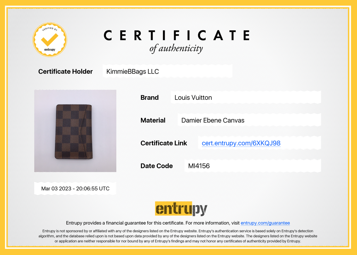 Louis vuitton online authenticity card
