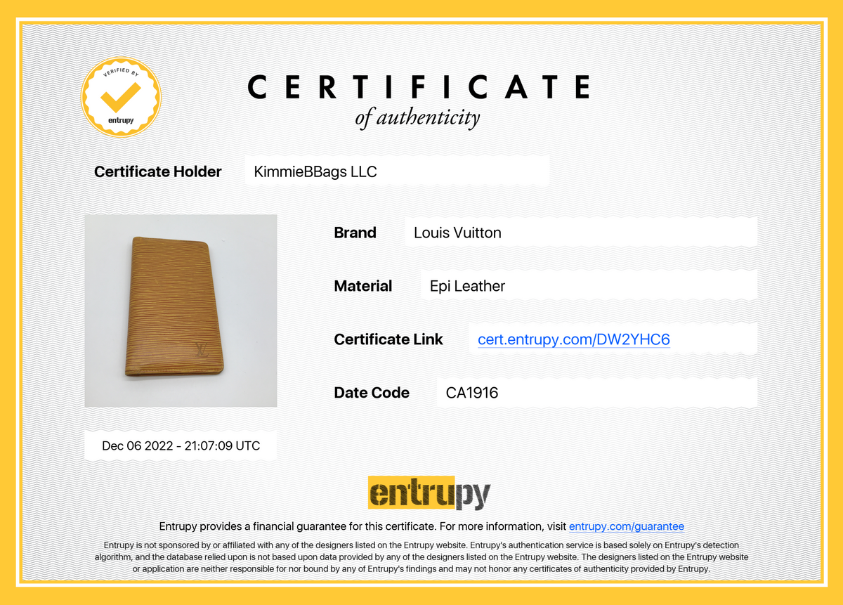 Authenticated Used Louis Vuitton Porto Monevier Cult Credit Yellow Epi  M63489 W Wallet Leather SP1000 LOUIS VUITTON Unisex Tri-Fold 