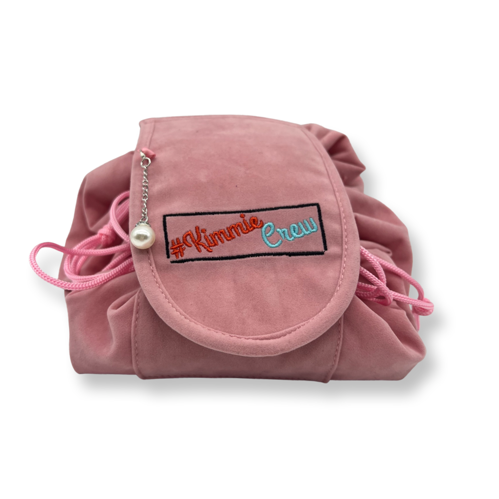Kimmiebbags Velvet Pink Cosmetic Toiletry Travel Bag 120123