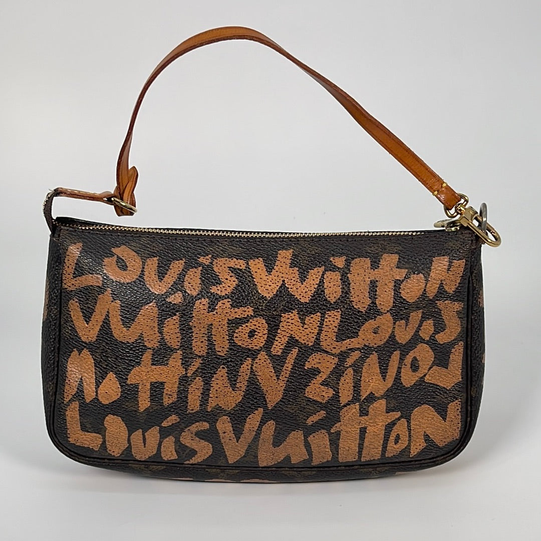 LOUIS VUITTON Pochette Accessoires Monogram Canvas Pouch Bag Brown