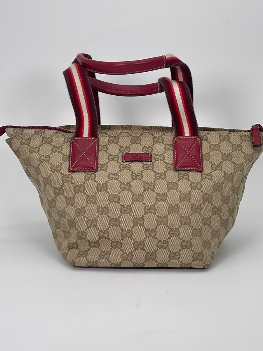 Preloved Gucci Red and Tan GG Coated Canvas Nice Shoulder Bag Tote 309 –  KimmieBBags LLC