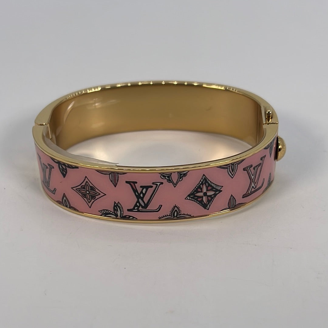Louis Vuitton Bracelet Bangle Brasserie LV Confidential PM Metal/Enamel Pink Ladies M64366