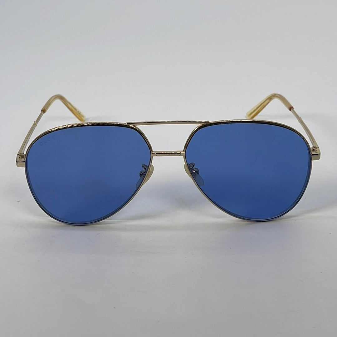Preloved Gucci aviators sunglasses with the case Gucci GG1220S 004 59mm Aviator Sunglasses in Gold/Green with  main image 3