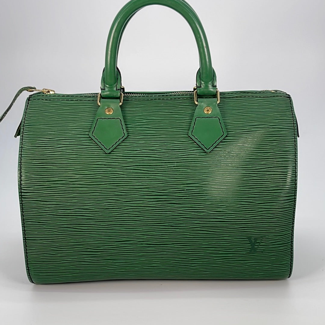 Vintage Louis Vuitton Speedy 25 Green Epi Leather Bag VI0964
