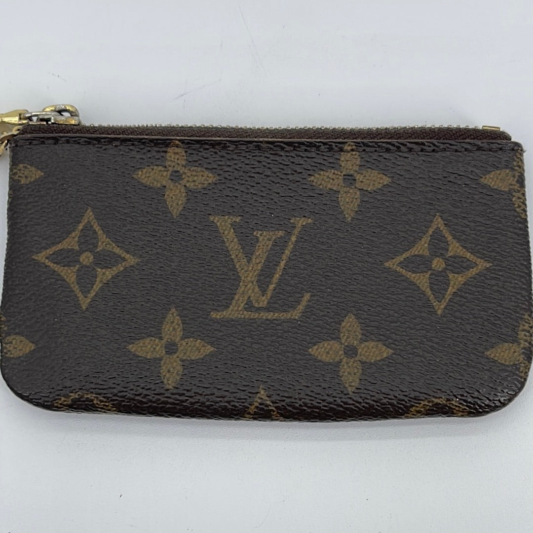 Louis Vuitton, Bags, Host Pick Louis Vuitton Brown Key Pouch Monogram Pochette  Cles Wallet Chain