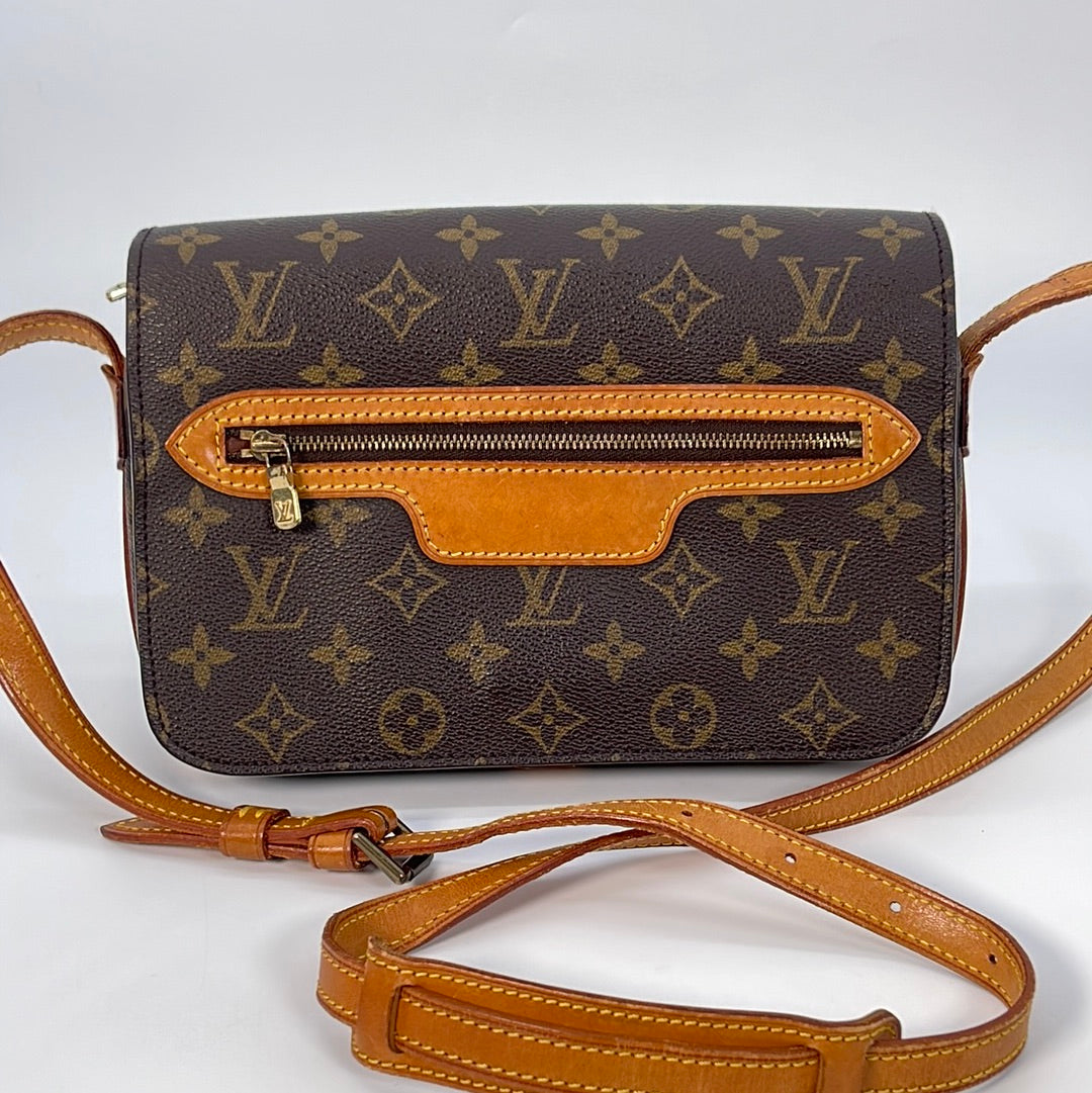 Louis+Vuitton+Saint+Germain+Shoulder+Bag+Brown+Leather for sale online