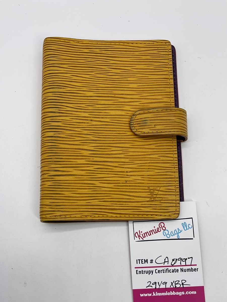 Authentic Louis Vuitton Epi Agenda PM Day Planner Cover Yellow R20059 LV  H2104
