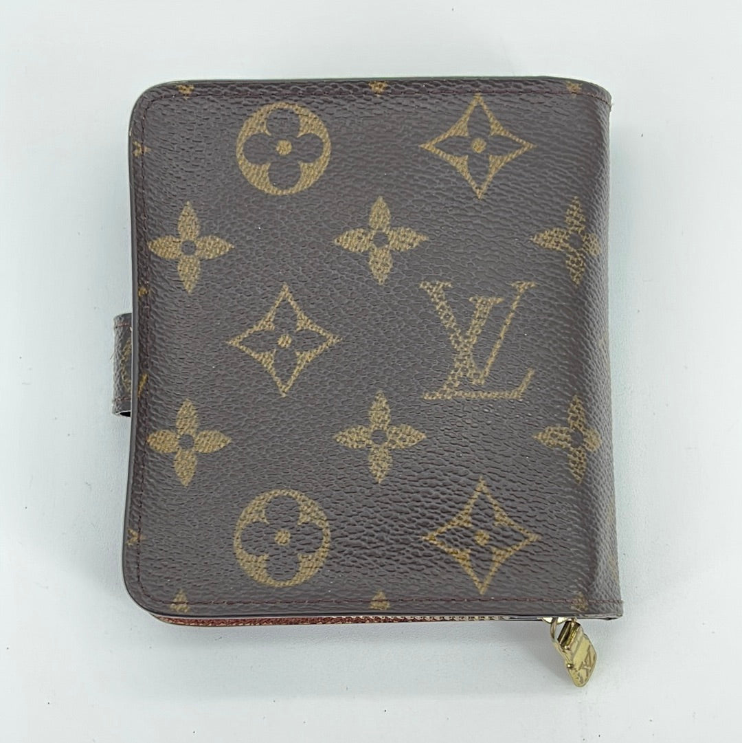 Preloved Louis Vuitton Monogram Compact Bifold Zip Wallet MI0012