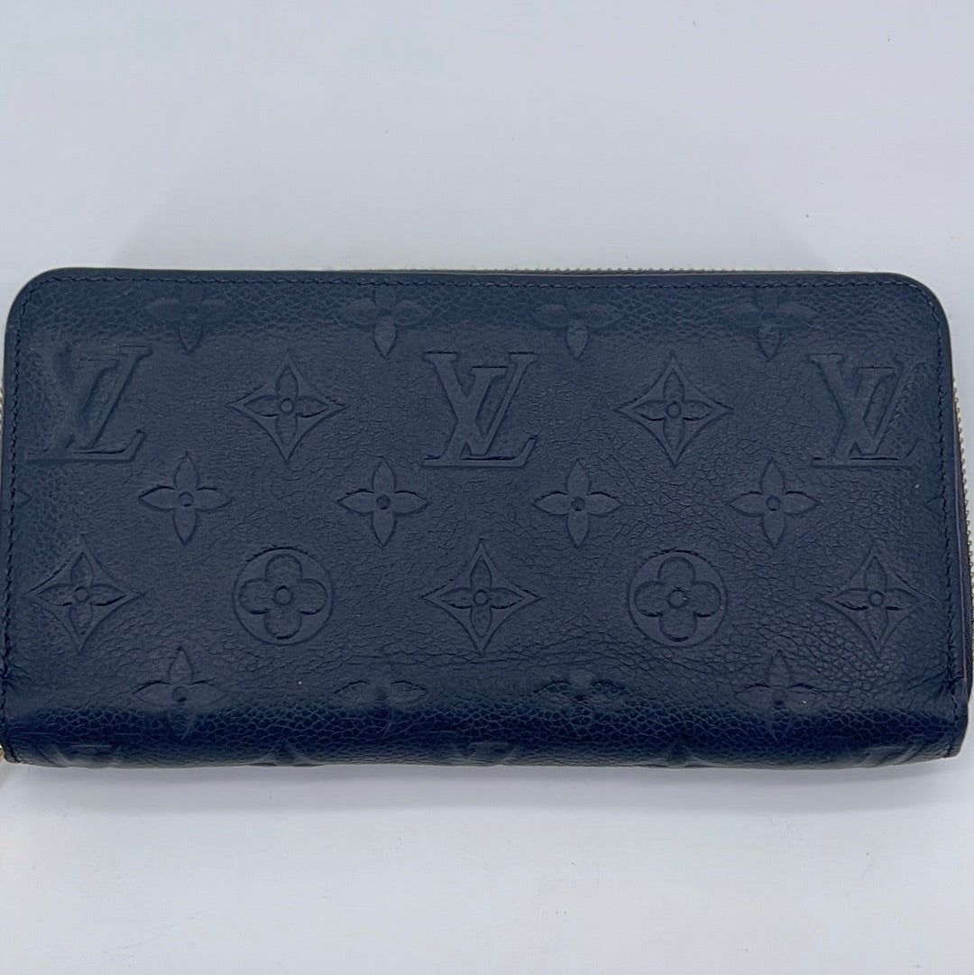 Louis Vuitton LV Monogram Empreinte Leather Zippy Wallet - Blue