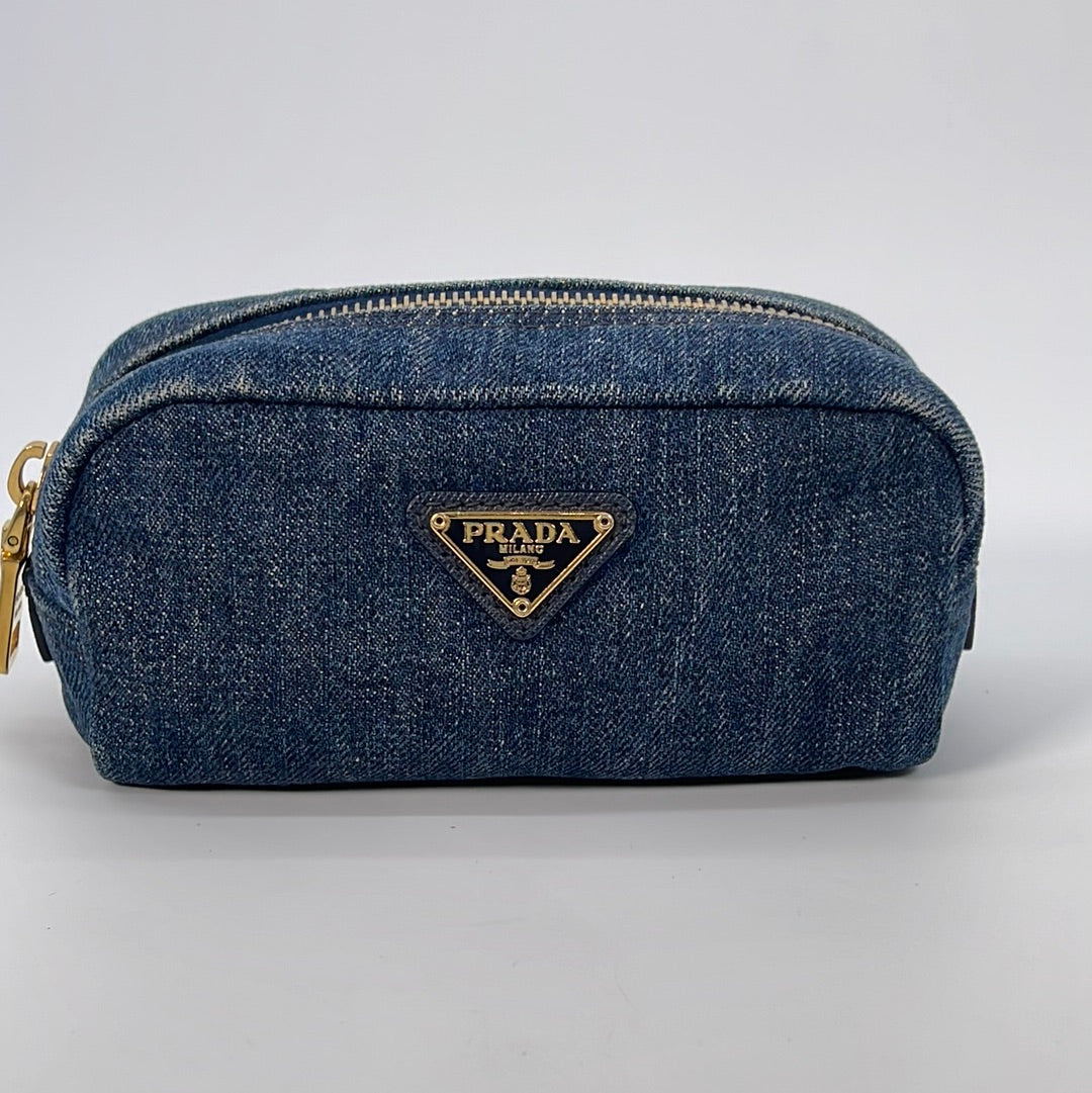 Preloved Prada Denim Cosmetic Pouch 224 022223 – KimmieBBags LLC