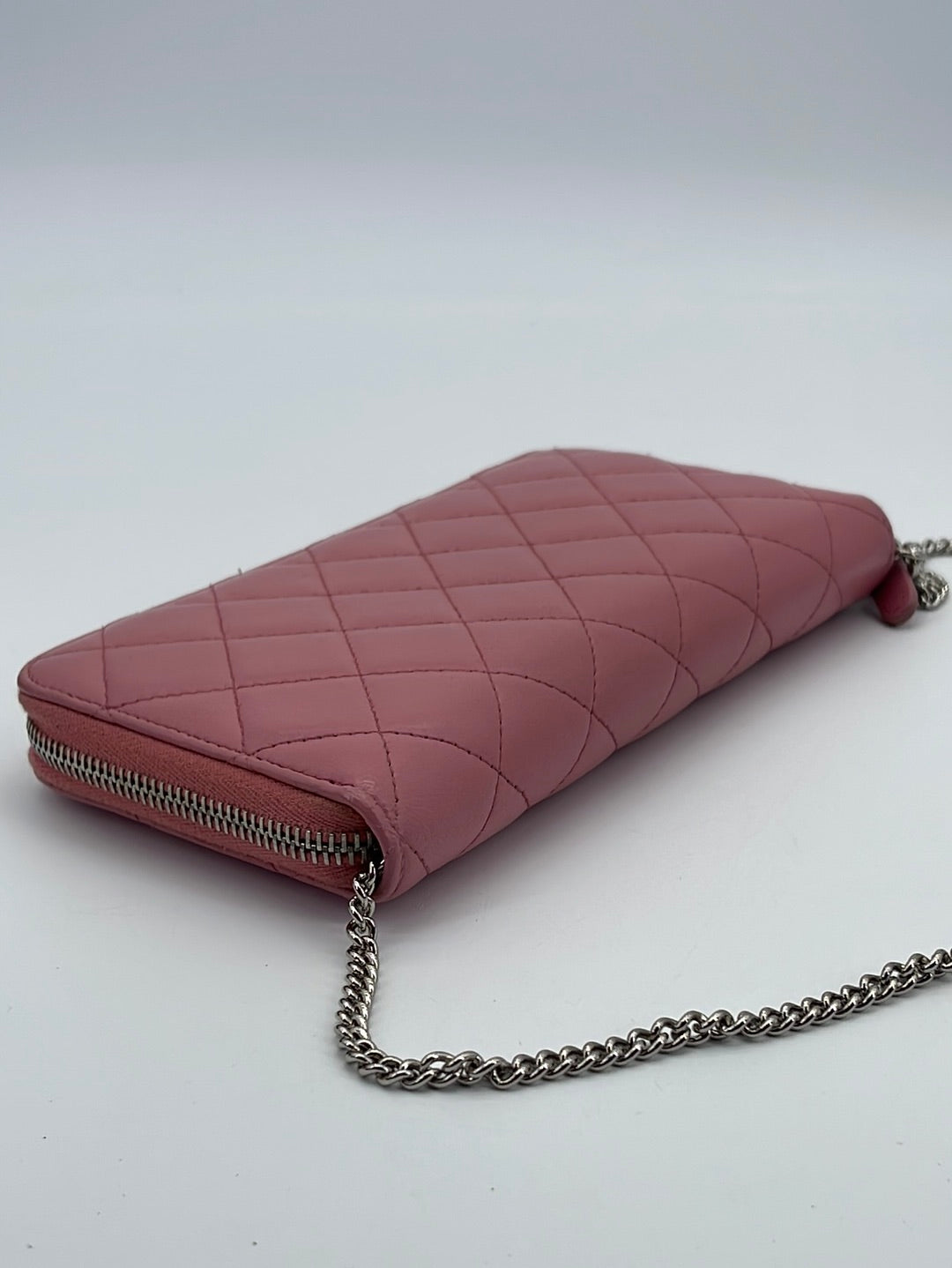 Chanel Pink Quilted Lambskin Leather L Yen Wallet